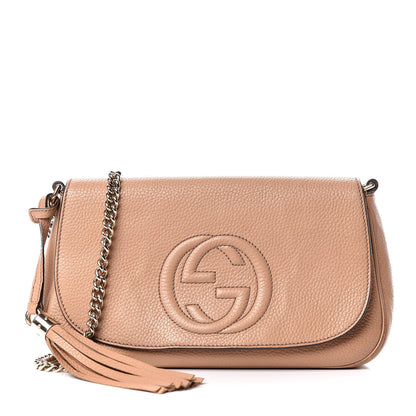 Gucci Pebbled Calfskin Medium Soho Flap Crossbody Camelia 1 of 14