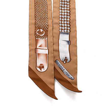 Hermes Silk Le Tresor De Medor Twilly Beige Gris Cacao 2 of 4