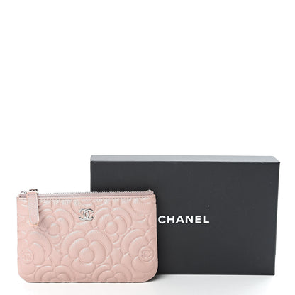 Chanel Goatskin Camellia Embossed Cosmetic Pouch Light Pink 8 of 8