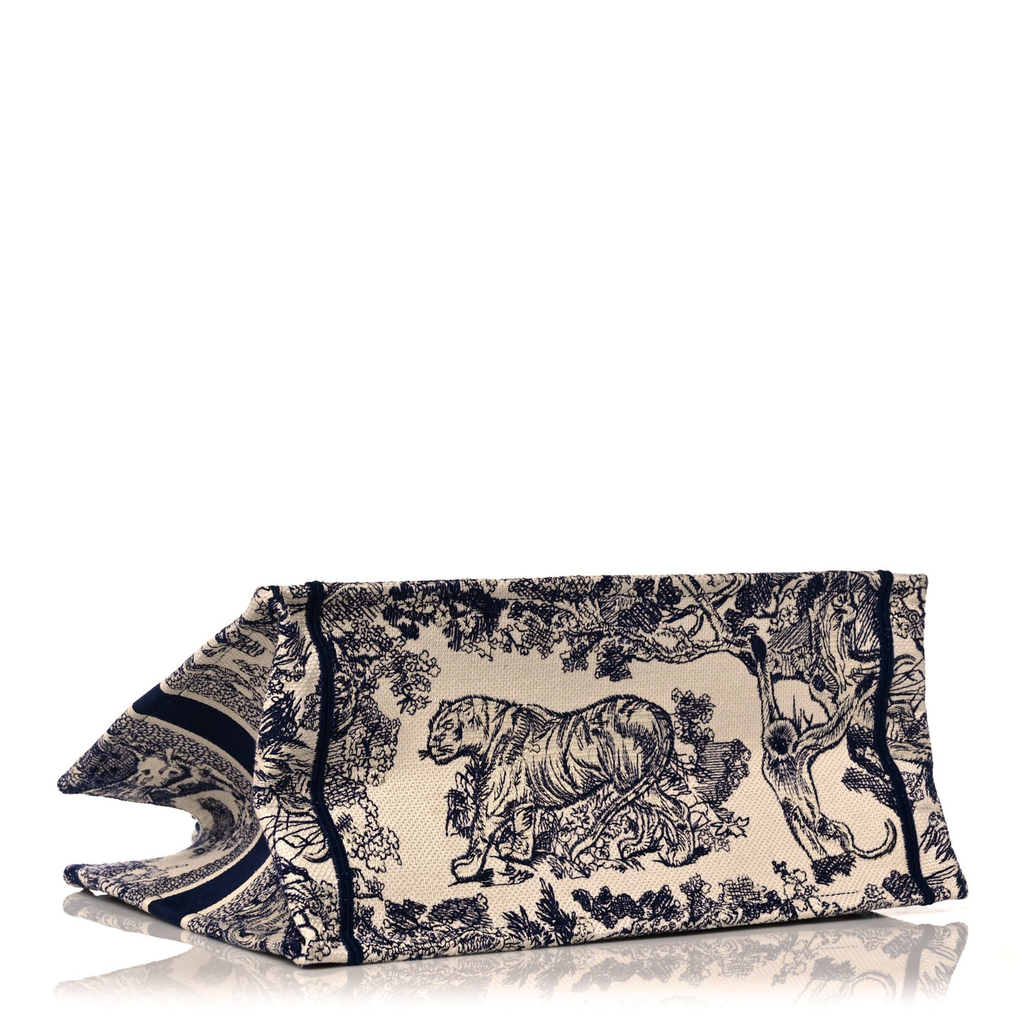Canvas Embroidered Medium Dioriviera Toile De Jouy Book Tote Blue