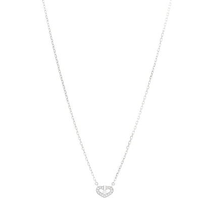Cartier 18K White Gold Diamond Extra Small C Hearts And Symbols Necklace 1 of 4