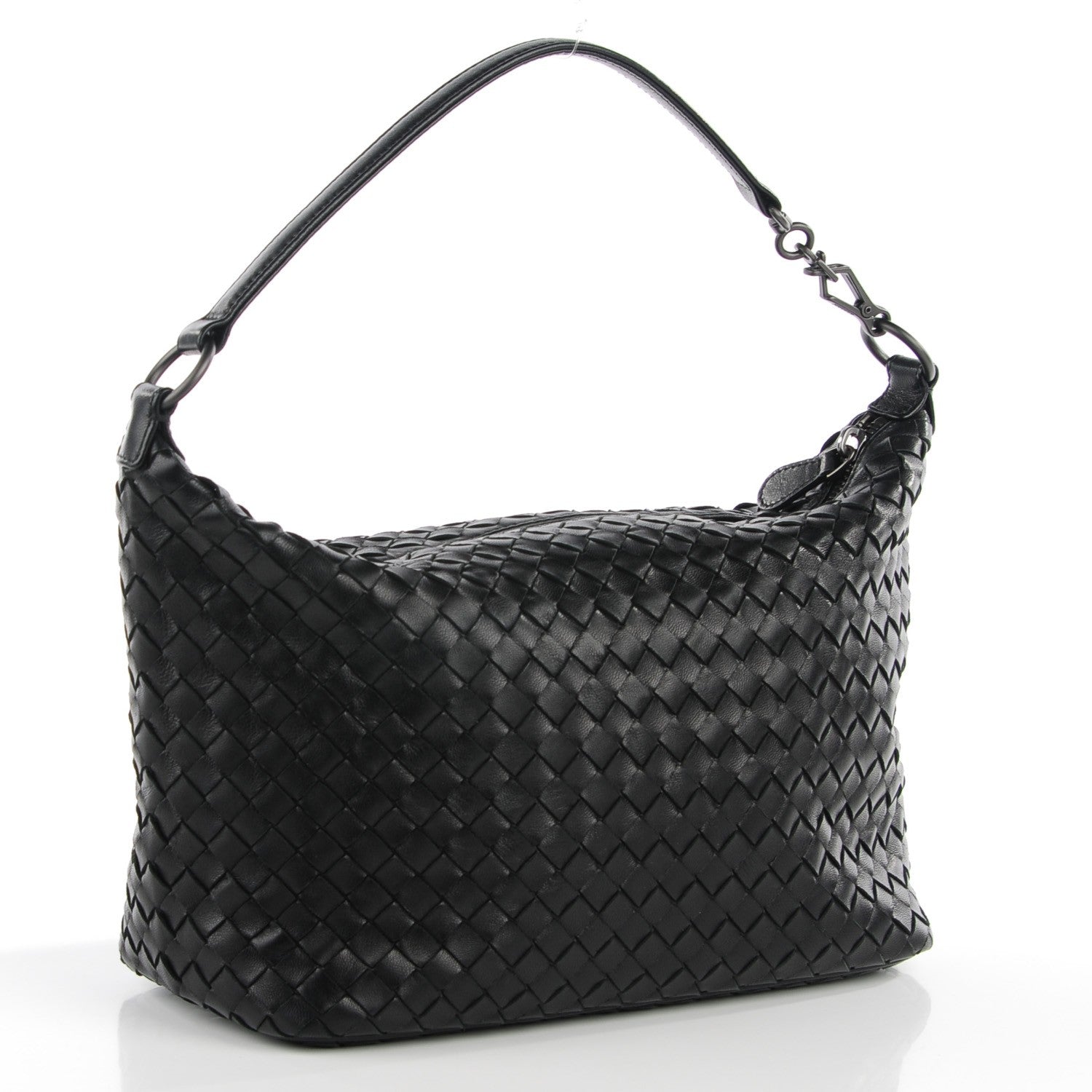 Bottega Veneta Nappa Intrecciato Small Shoulder Bag Black 3 of 9