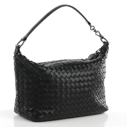 Bottega Veneta Nappa Intrecciato Small Shoulder Bag Black 3 of 9
