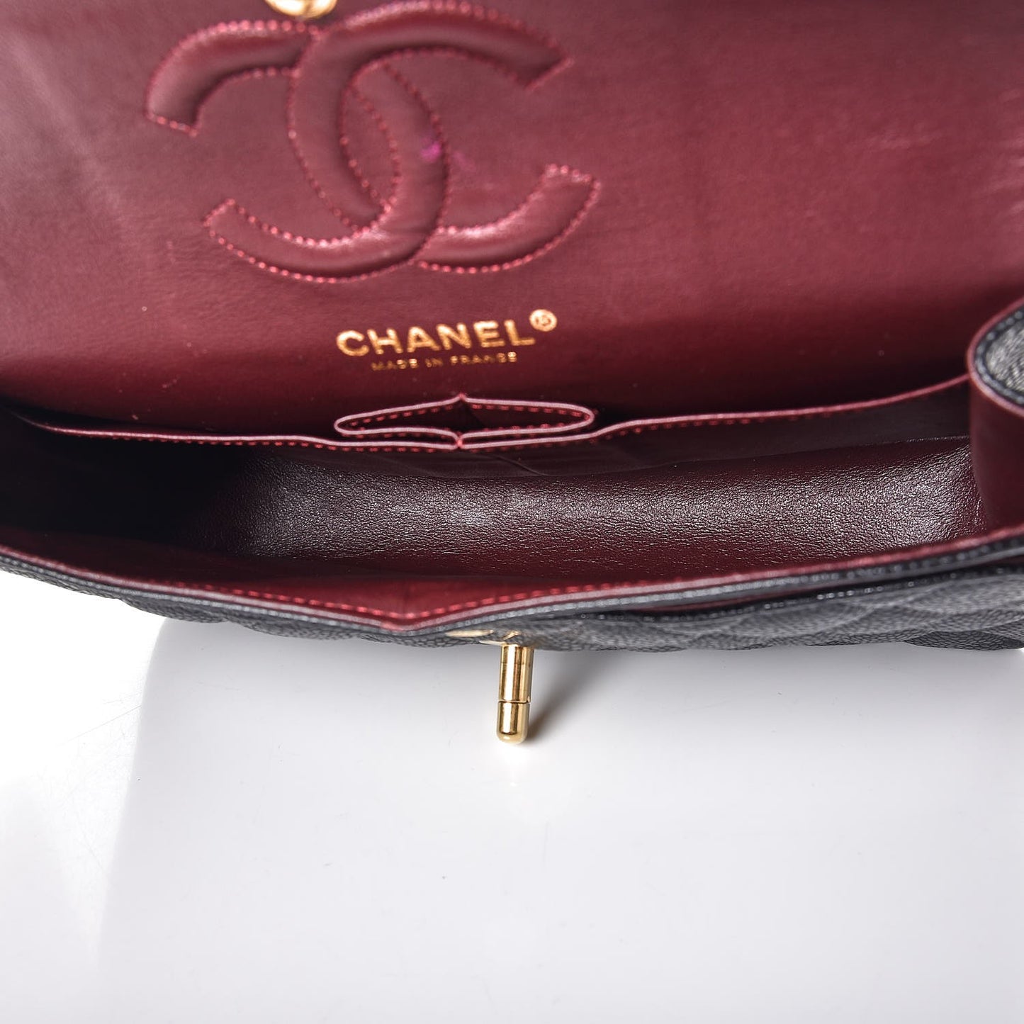 Caviar Quilted Small Double Flap Black