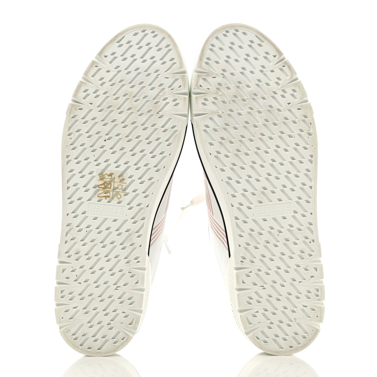 Hermes Calfskin Nappa Dare Sneakers 37 White Rose Dore 5 of 11