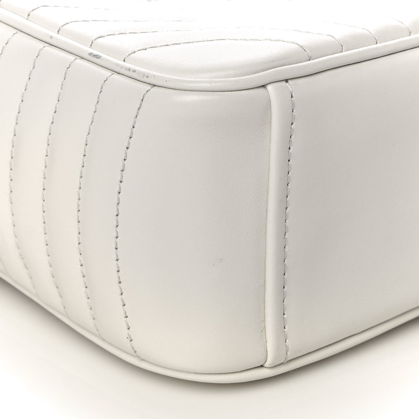 Soft Calfskin Diagramme Crossbody Bag White
