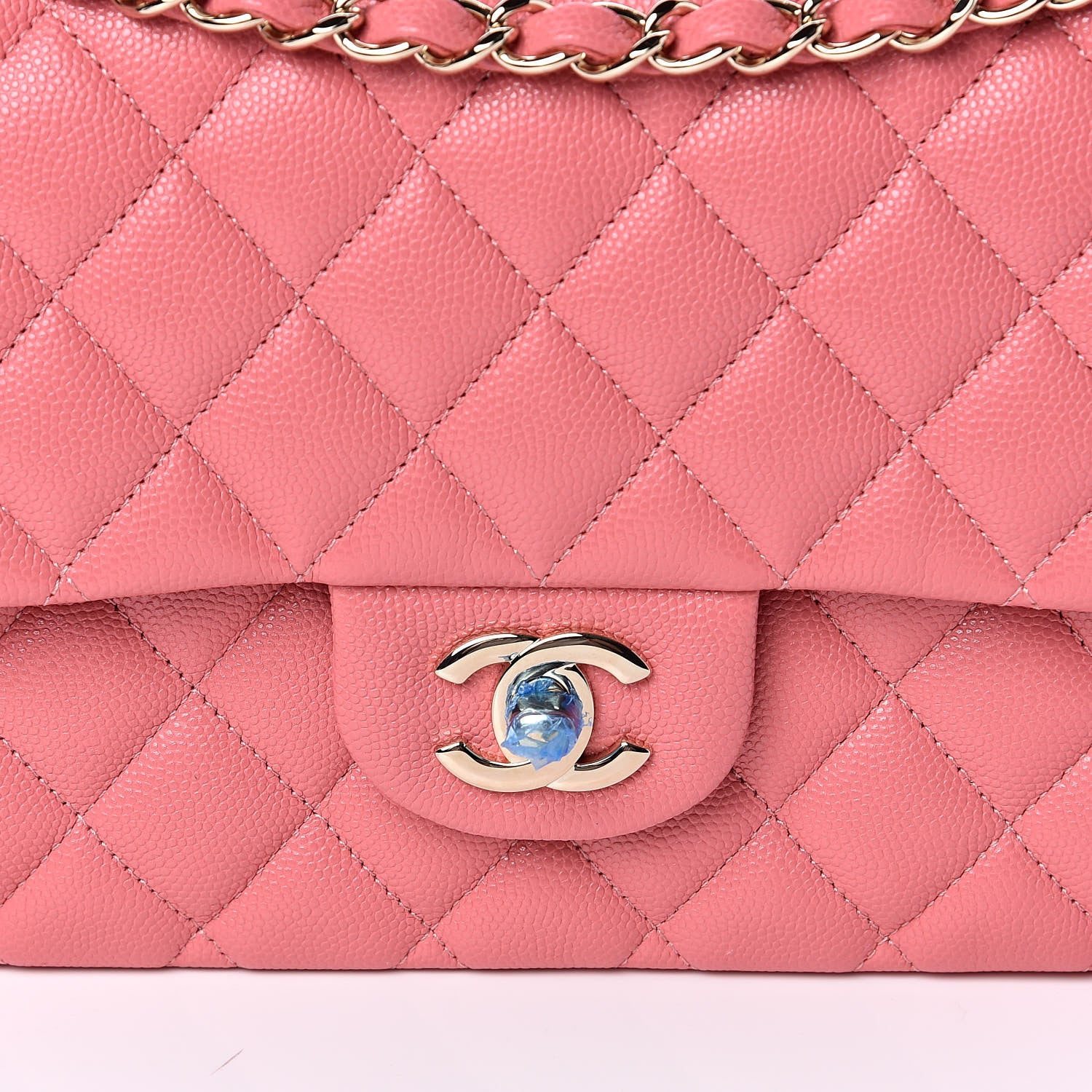 Chanel Caviar Quilted Medium Double Flap Pink 10 of 11