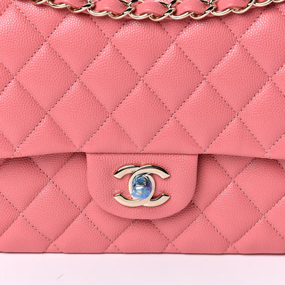 Chanel Caviar Quilted Medium Double Flap Pink 10 of 11