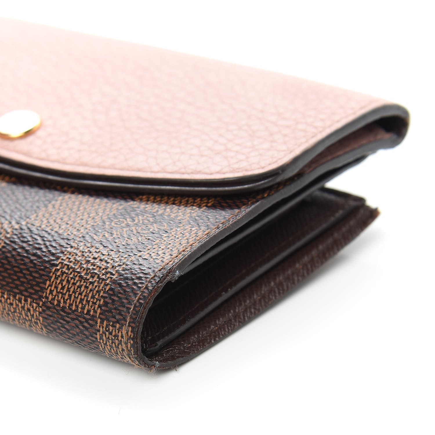 Louis Vuitton Damier Ebene Normandy Compact Wallet Rose Ballerine 8 of 14