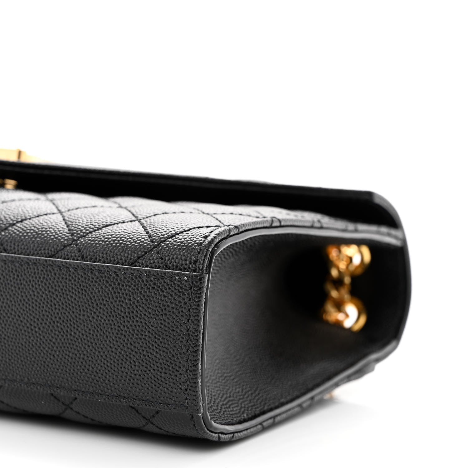 Saint Laurent Grain De Poudre Textured Mixed Matelasse Triquilt Medium Monogram Satchel Black 10 of 10