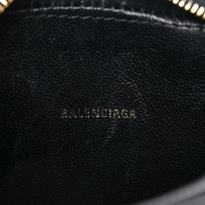 Balenciaga Signature Grained Calfskin Logo XS Ville Camera Bag Black White 6 of 10