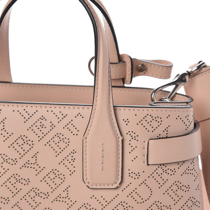 Burberry Calfskin Perforated Small Banner Tote Pale Fawn Pink 12 of 13