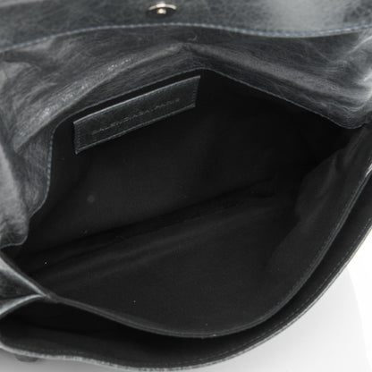Balenciaga Agneau Giant Brogues Hardware Envelope Clutch Anthracite 5 of 7