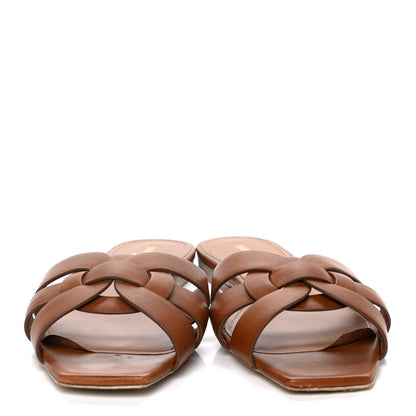 Saint Laurent Calfskin Tribute 05 Slide Sandals 37 Amber 2 of 15