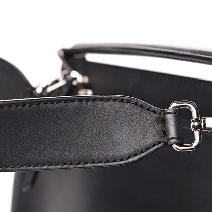 Fendi Vitello Baltico Dolce Shiny Nappa Lace Up DotCom Satchel Black Blue 15 of 17