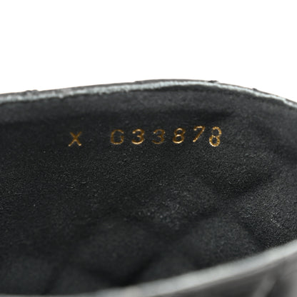 Chanel Patent Calfskin Quilted Cap Toe CC Mules 37 Black 6 of 9