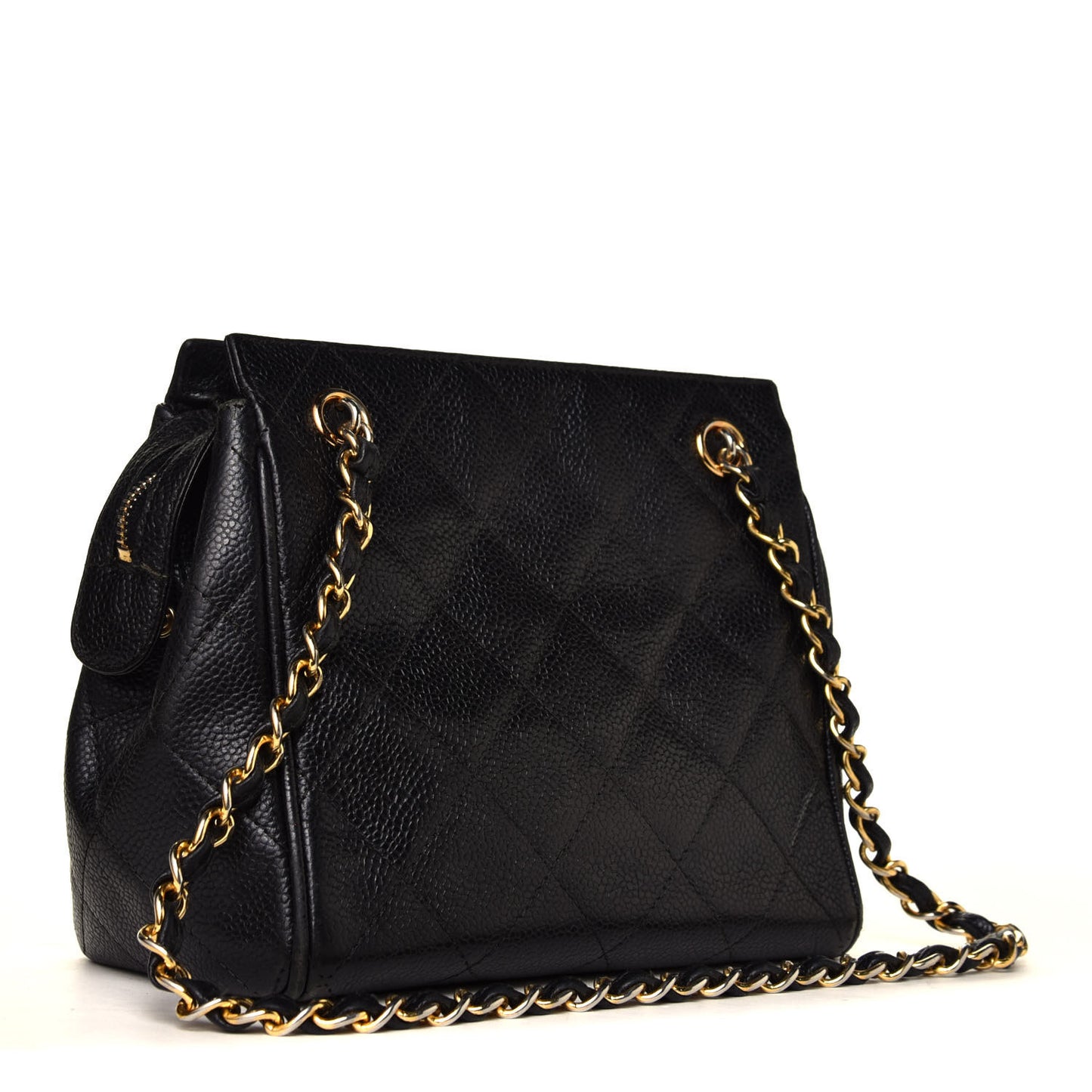 Caviar Quilted Small Shoulder Bag Black