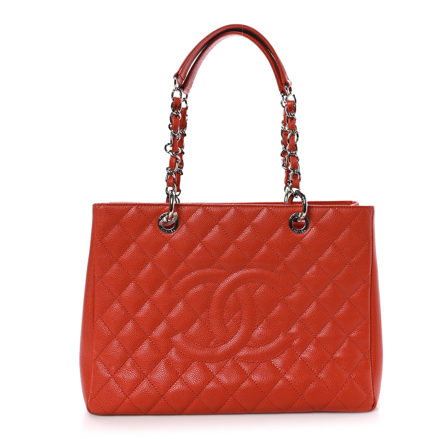 Chanel Caviar Quilted Grand Shopping Tote GST Orange 1 of 12