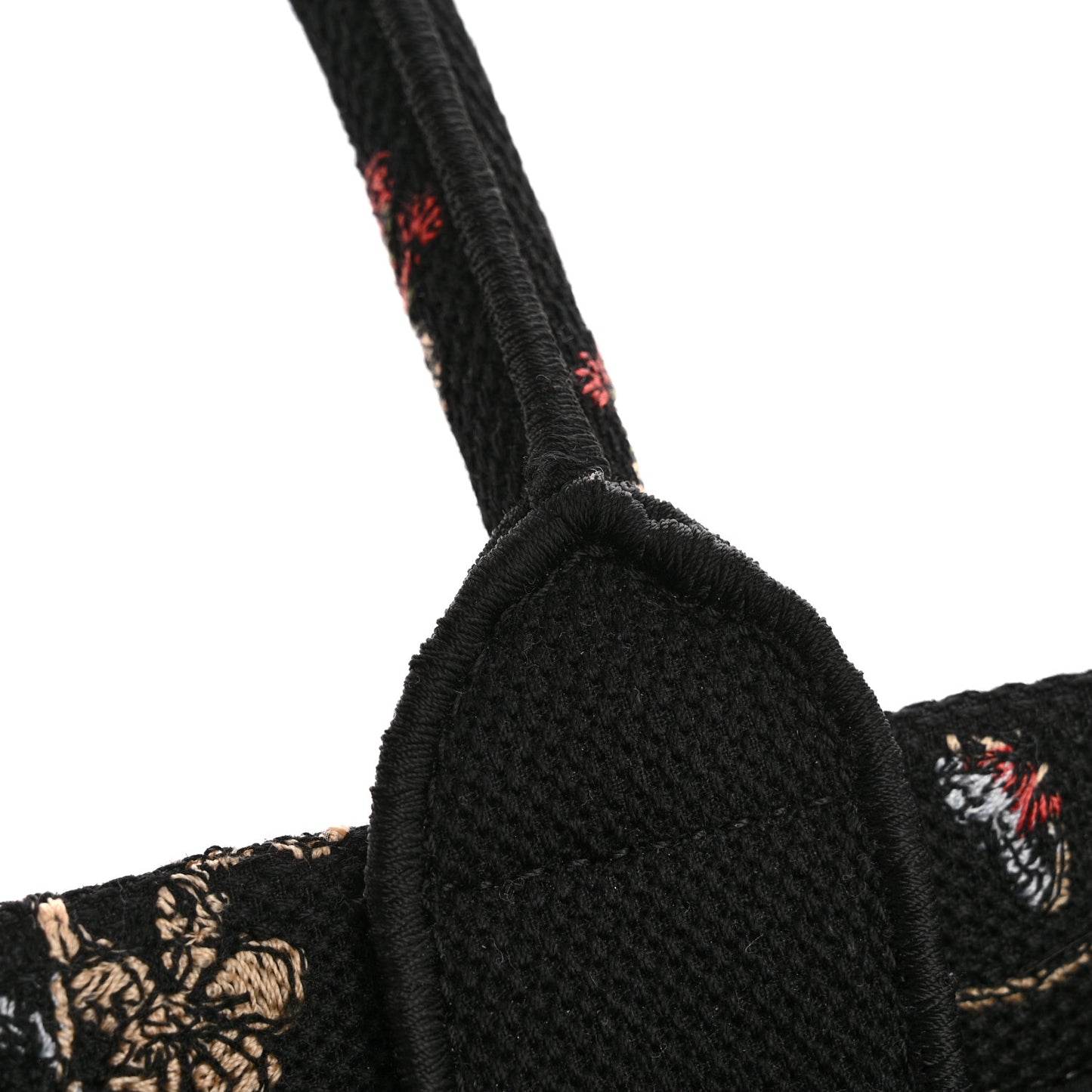 Canvas Embroidered Medium Cabinet De Curiosites Book Tote Black Multicolor