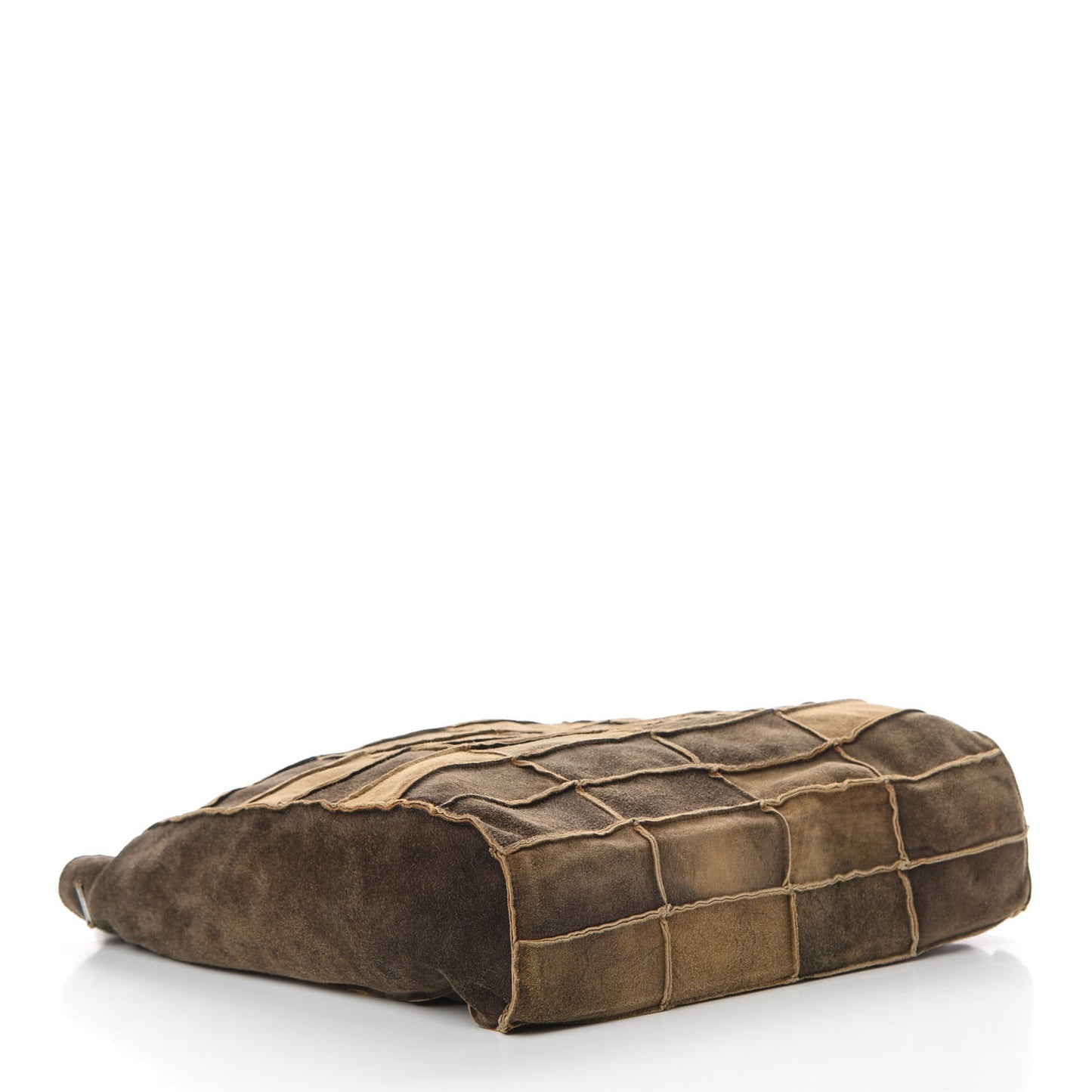 Suede Patchwork Shoulder Bag Brown