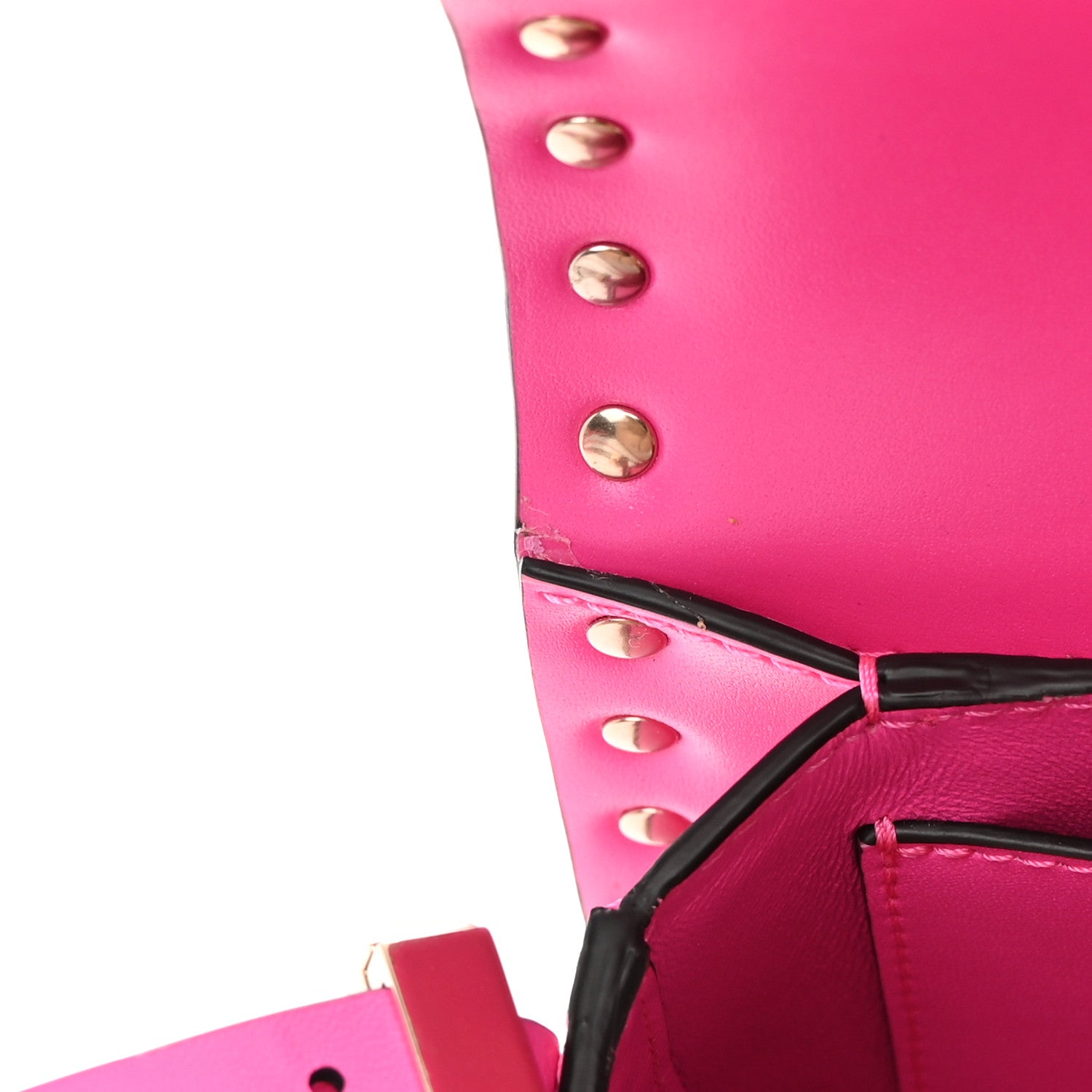 Valentino Garavani Smooth Calfskin Enamel Tonal Small Rockstud23 Shoulder Bag Pink PP 14 of 17