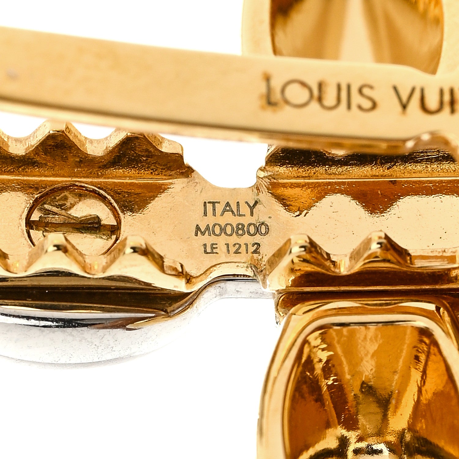 Louis Vuitton Monogram Metal Louisette Hair Clip Gold 4 of 5