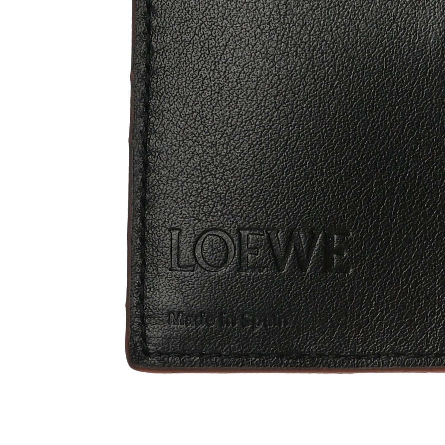 Loewe Grained Calfskin Anagram Trifold Wallet Black 7 of 10