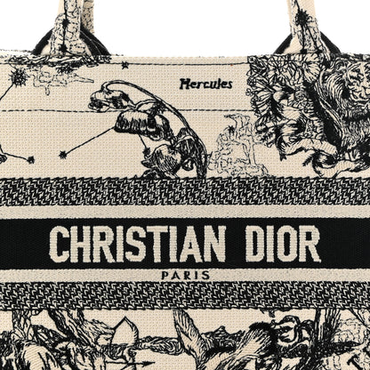 Christian Dior Canvas Embroidered Small Zodiac Toile De Jouy Book Tote Latte 8 of 12