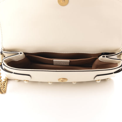 Gucci Nappa Pearl Studded Mini Queen Margaret Broadway Shoulder Bag Mystic White 5 of 10