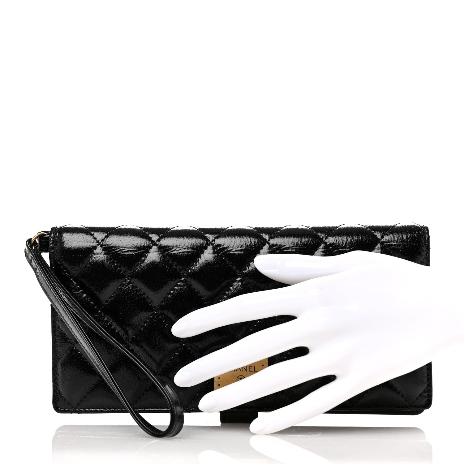 Chanel Shiny Calfskin Quilted Flap Wallet Black 2 of 7