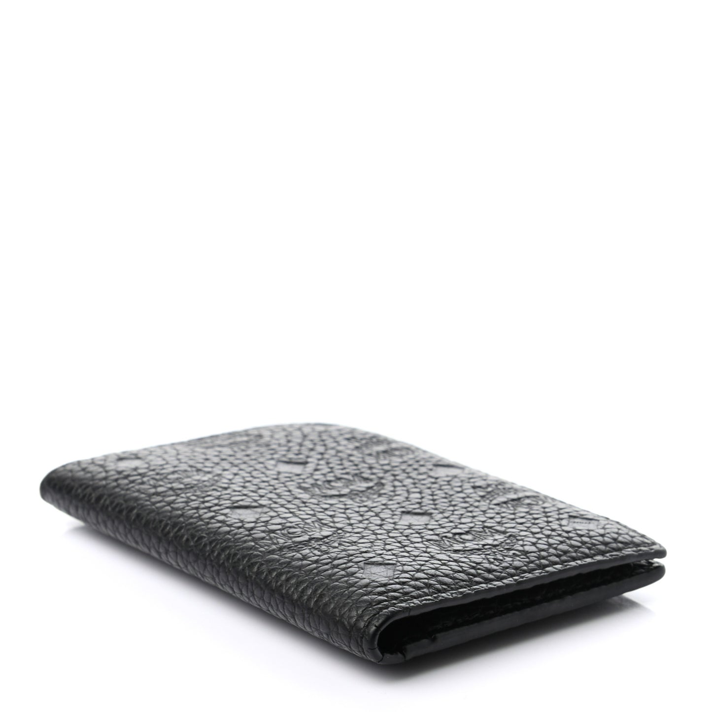 Calfskin Ottomar Monogram Mini Bi-Fold Card Wallet Black