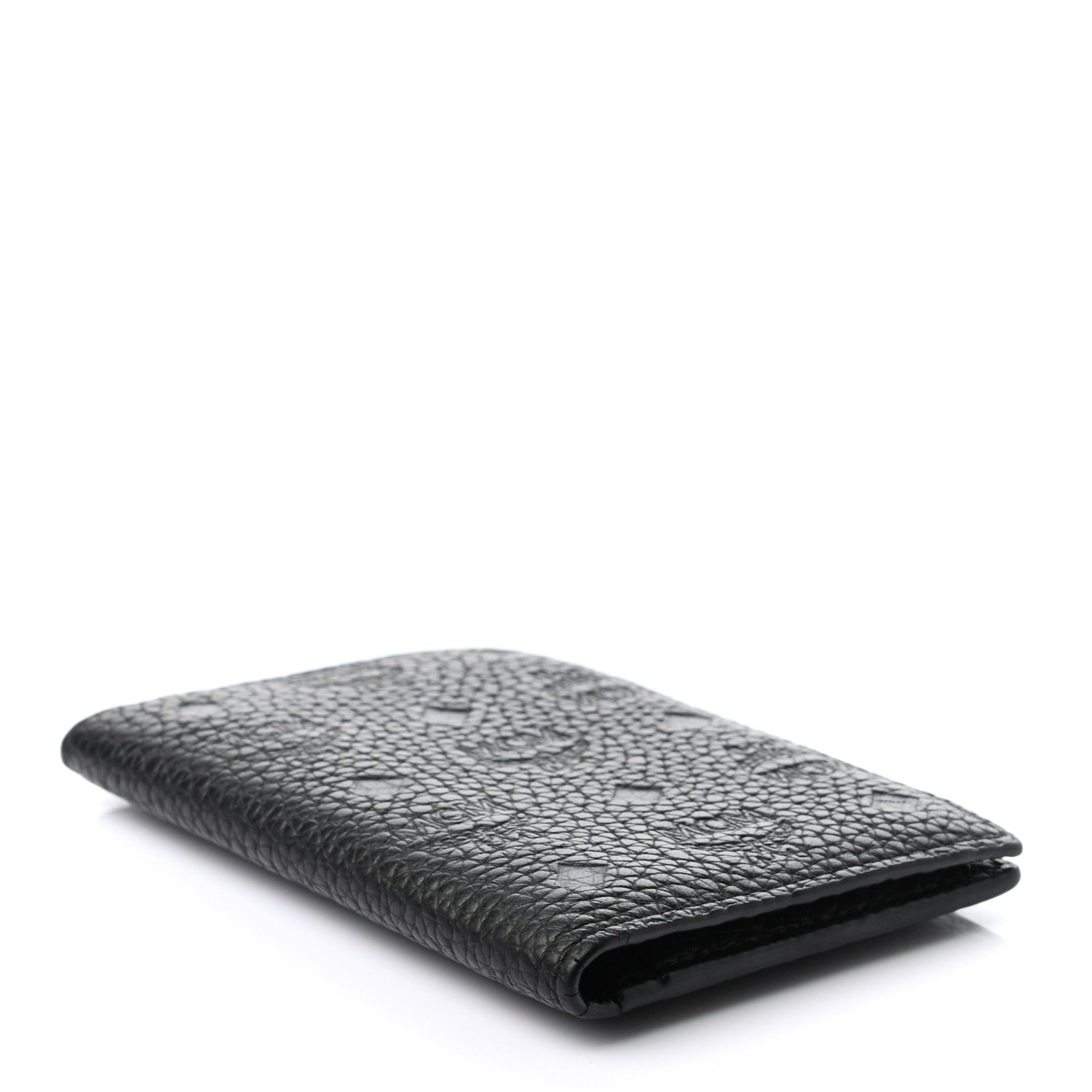 MCM Calfskin Ottomar Monogram Mini Bi-Fold Card Wallet Black 4 of 7