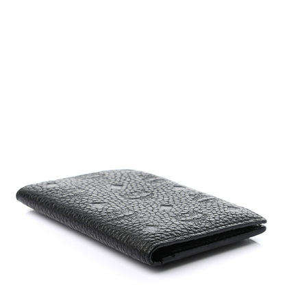 MCM Calfskin Ottomar Monogram Mini Bi-Fold Card Wallet Black 4 of 7