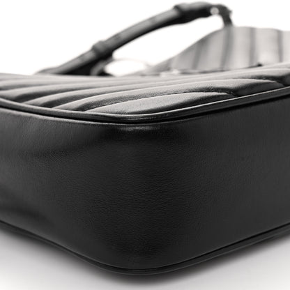 Saint Laurent Calfskin Matelasse Monogram Monochrome Lou Camera Bag Black 8 of 11