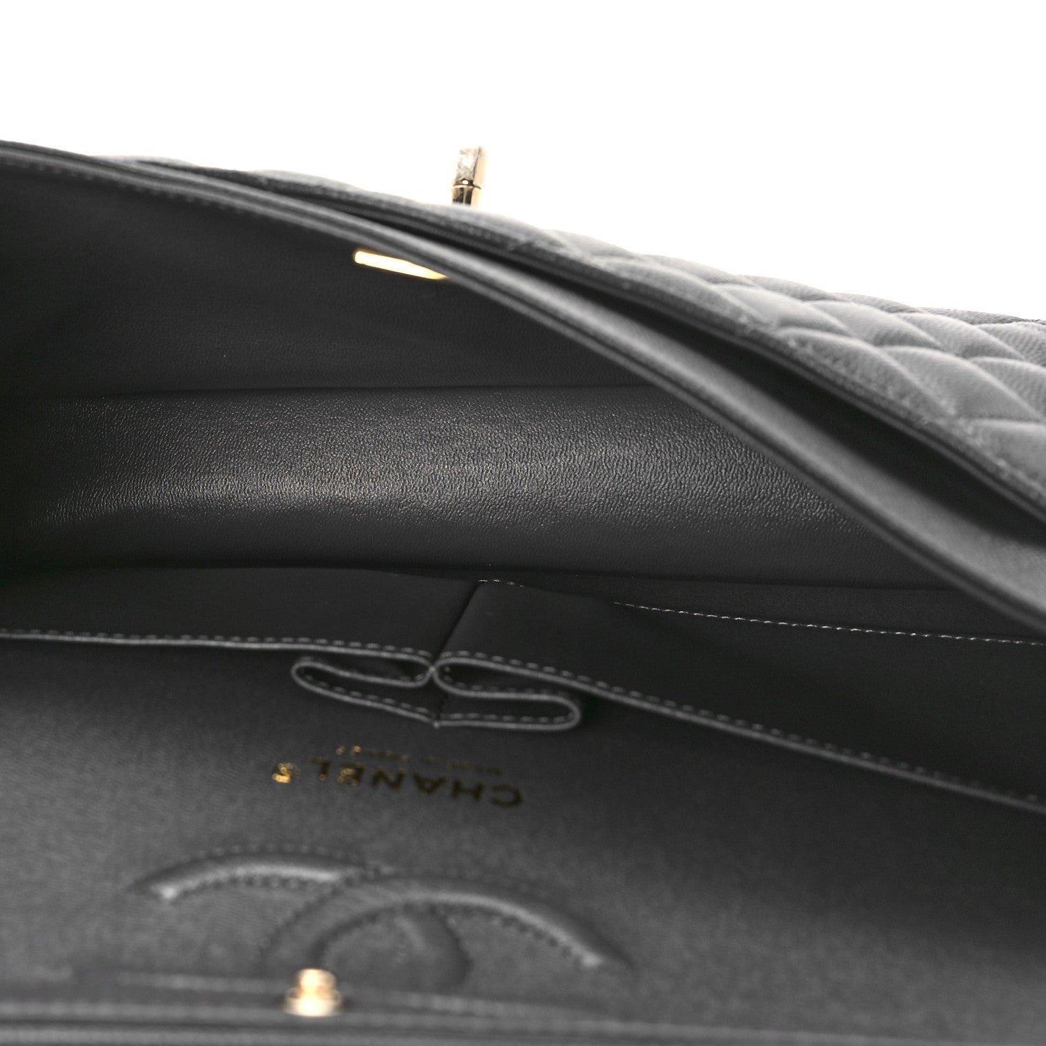 Chanel Caviar Quilted Medium Double Flap Dark Grey 5 of 9