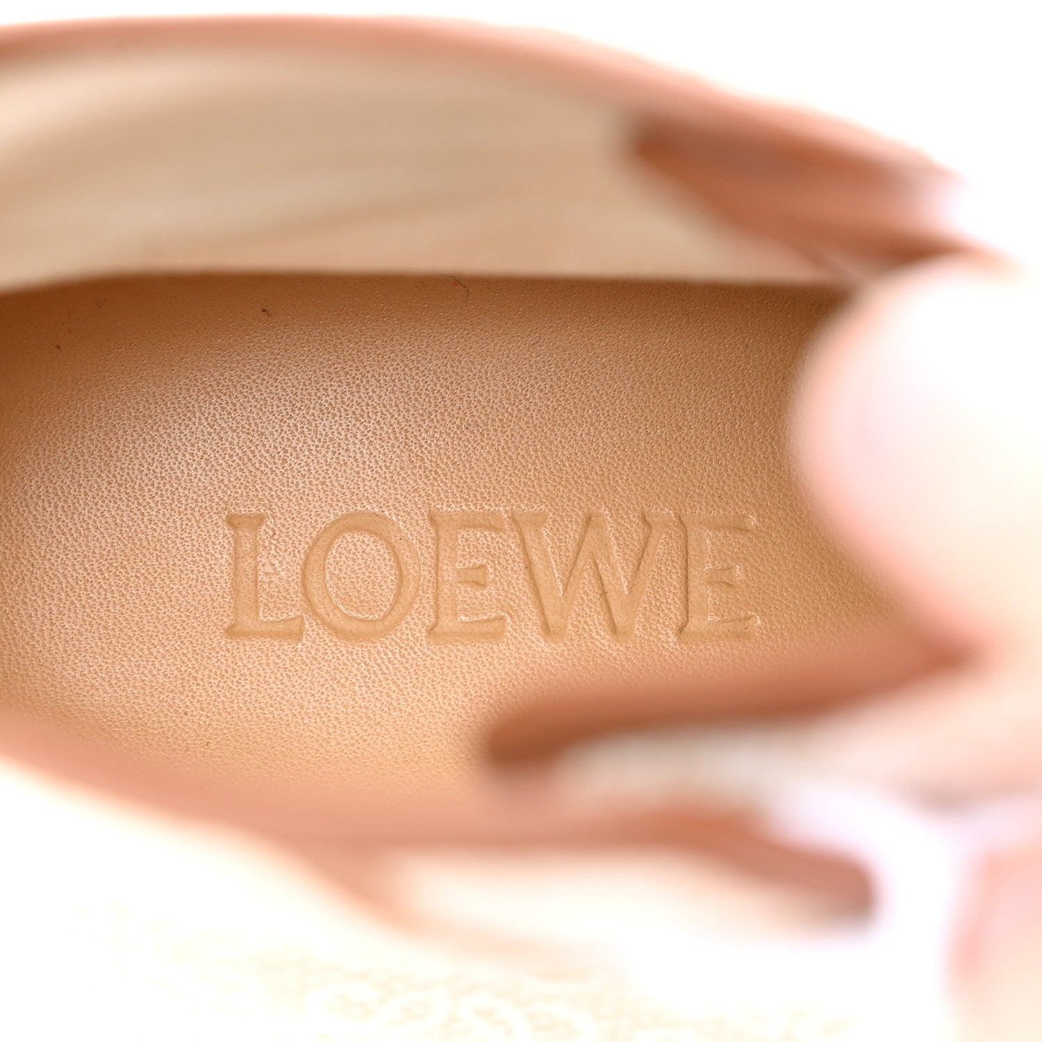 Loewe Jacquard Anagram Calfskin High Top Sneakers 38 Natural White 6 of 8