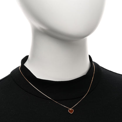 Van Cleef & Arpels 18k Rose Gold Carnelian Sweet Alhambra Heart Pendant Necklace 2 of 5