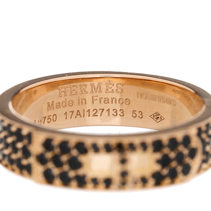 Hermes 18K Rose Gold Black Spinel Kelly Ring 53 6.5 3 of 3