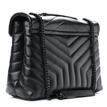 Saint Laurent Calfskin Y Quilted Monogram Medium Loulou Chain Satchel Black 3 of 11