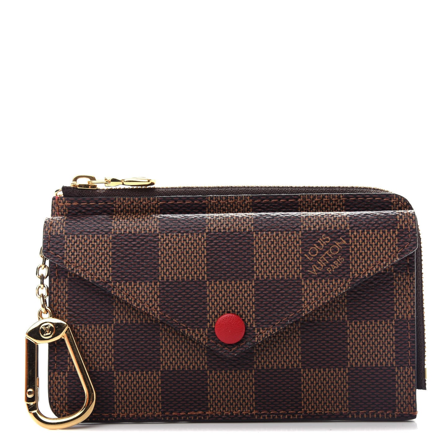 Damier Ebene Recto Verso Card Holder Red