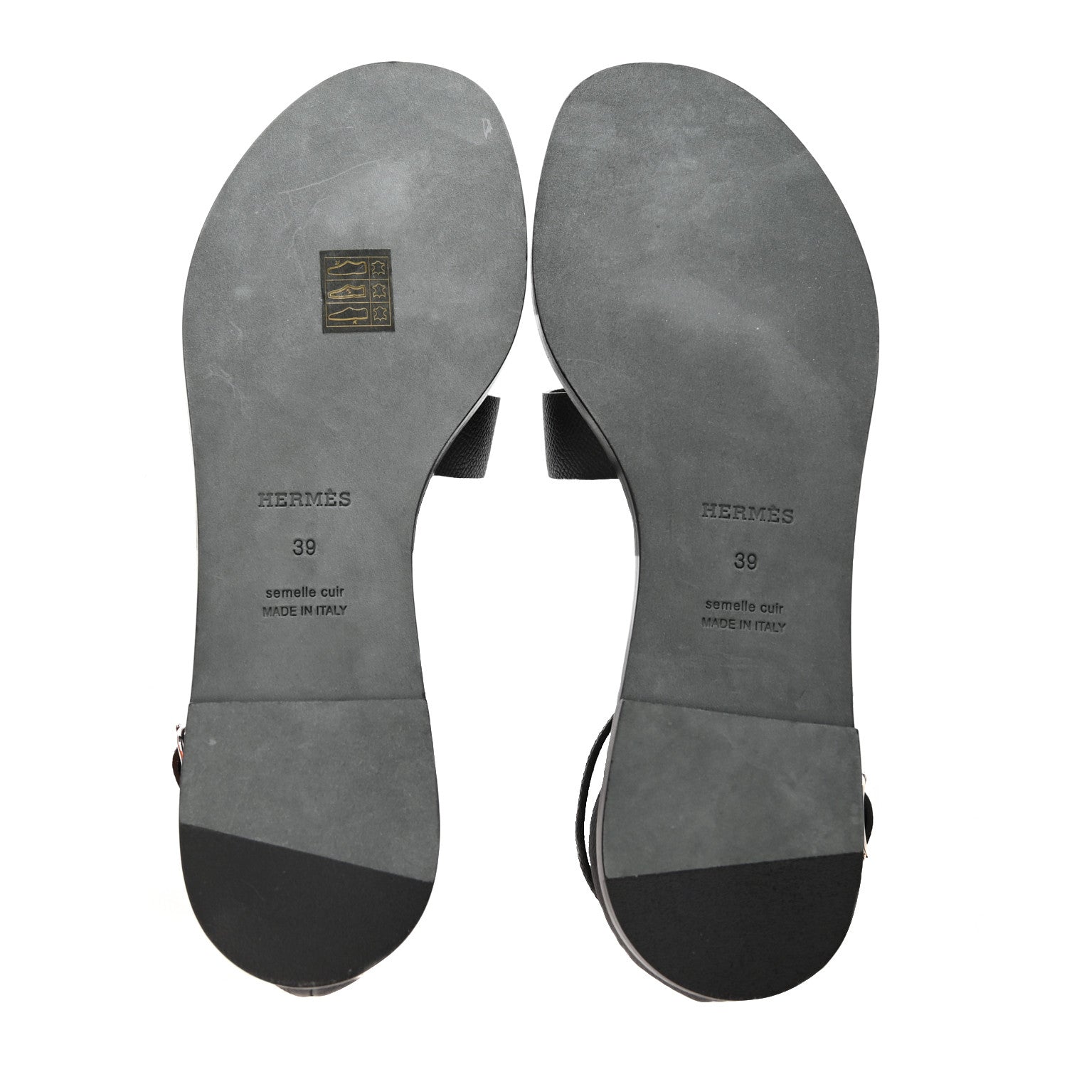 Hermes Epsom Santorini Sandals 39 Black 5 of 12