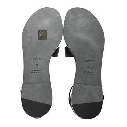 Hermes Epsom Santorini Sandals 39 Black 5 of 12