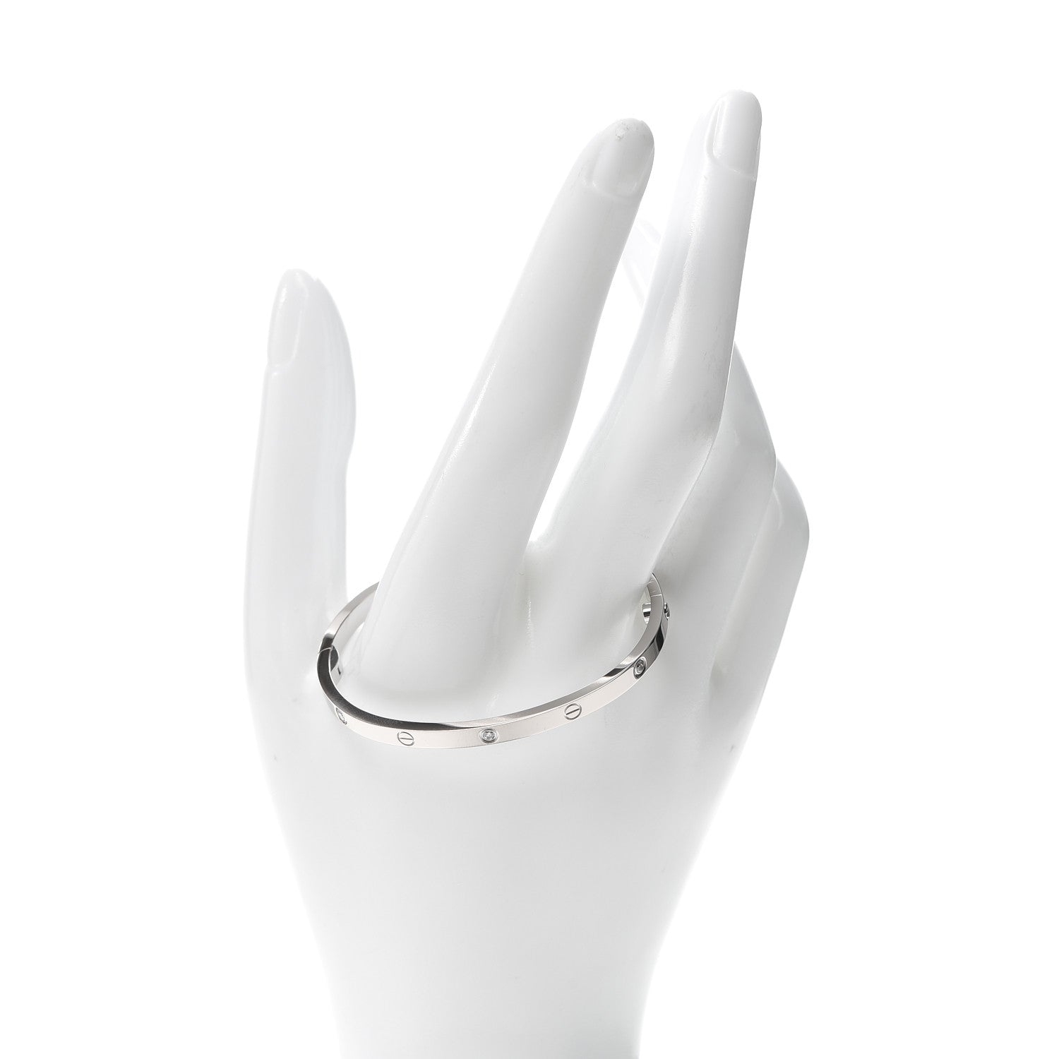 Cartier 18K White Gold 6 Diamond Small LOVE Bracelet 15 2 of 7