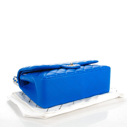Chanel Lambskin Quilted Jumbo Double Flap Blue 4 of 8