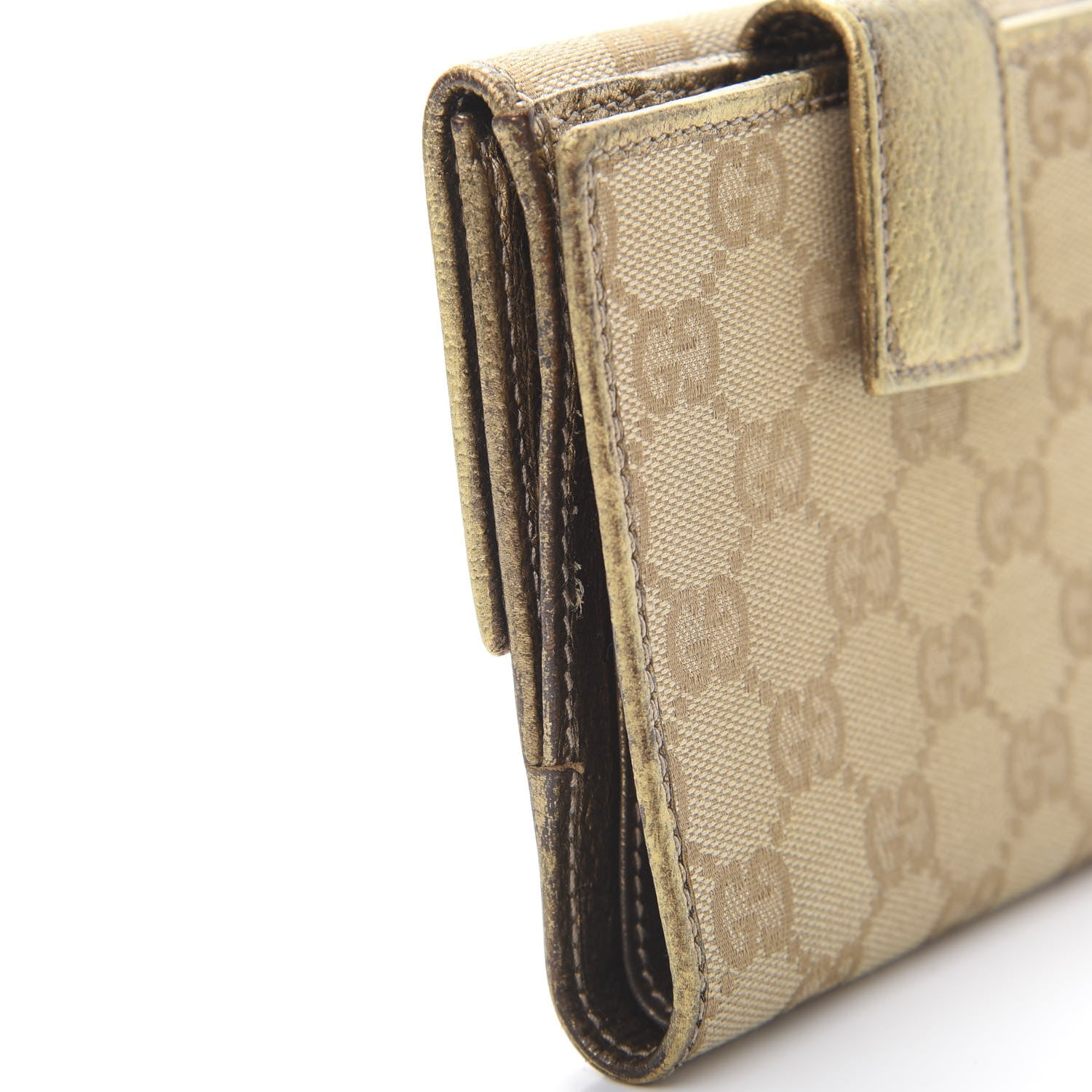 Gucci Monogram Princy Compact French Flap Wallet Gold 10 of 13