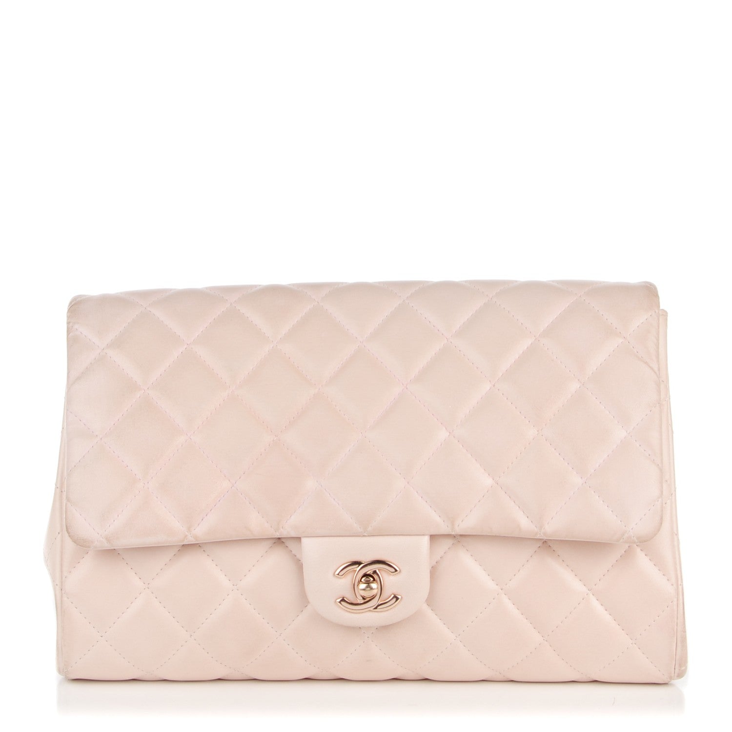 Chanel Lambskin Quilted Clutch With Chain Flap Light Pink 1 of 12
