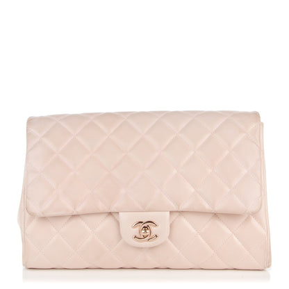 Chanel Lambskin Quilted Clutch With Chain Flap Light Pink 1 of 12