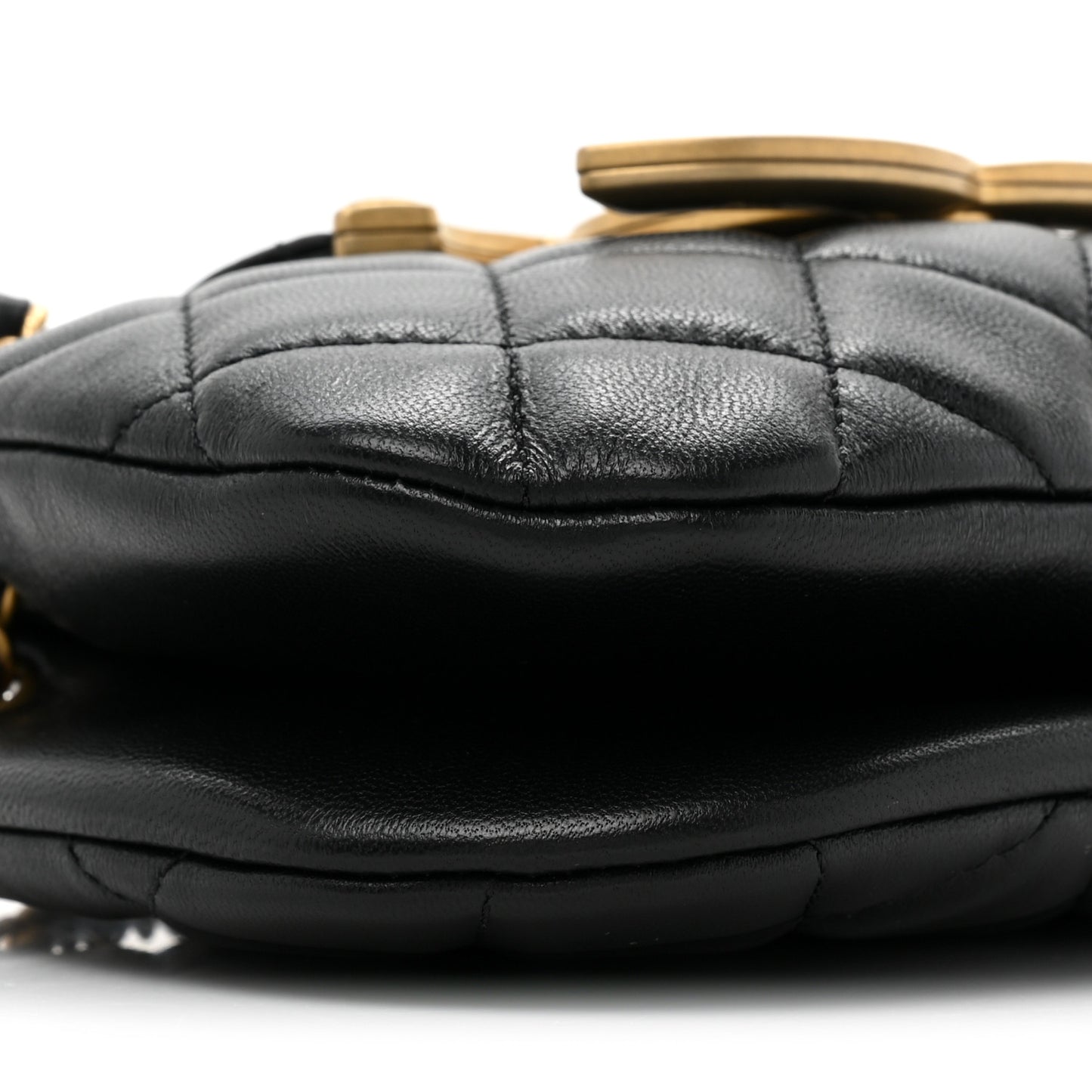 Lambskin Quilted Small Messenger Bag Black
