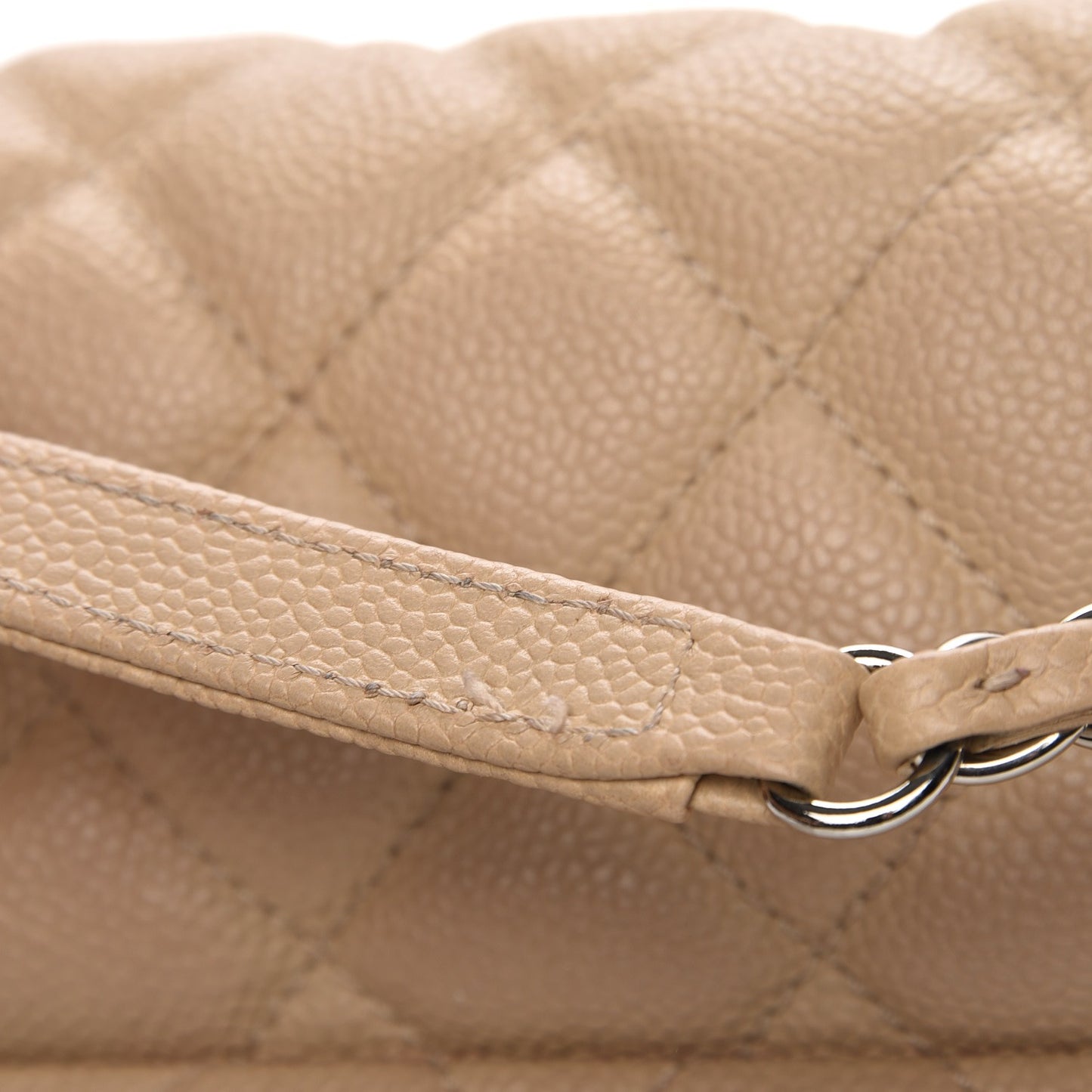 Caviar Quilted Jumbo Easy Flap Beige