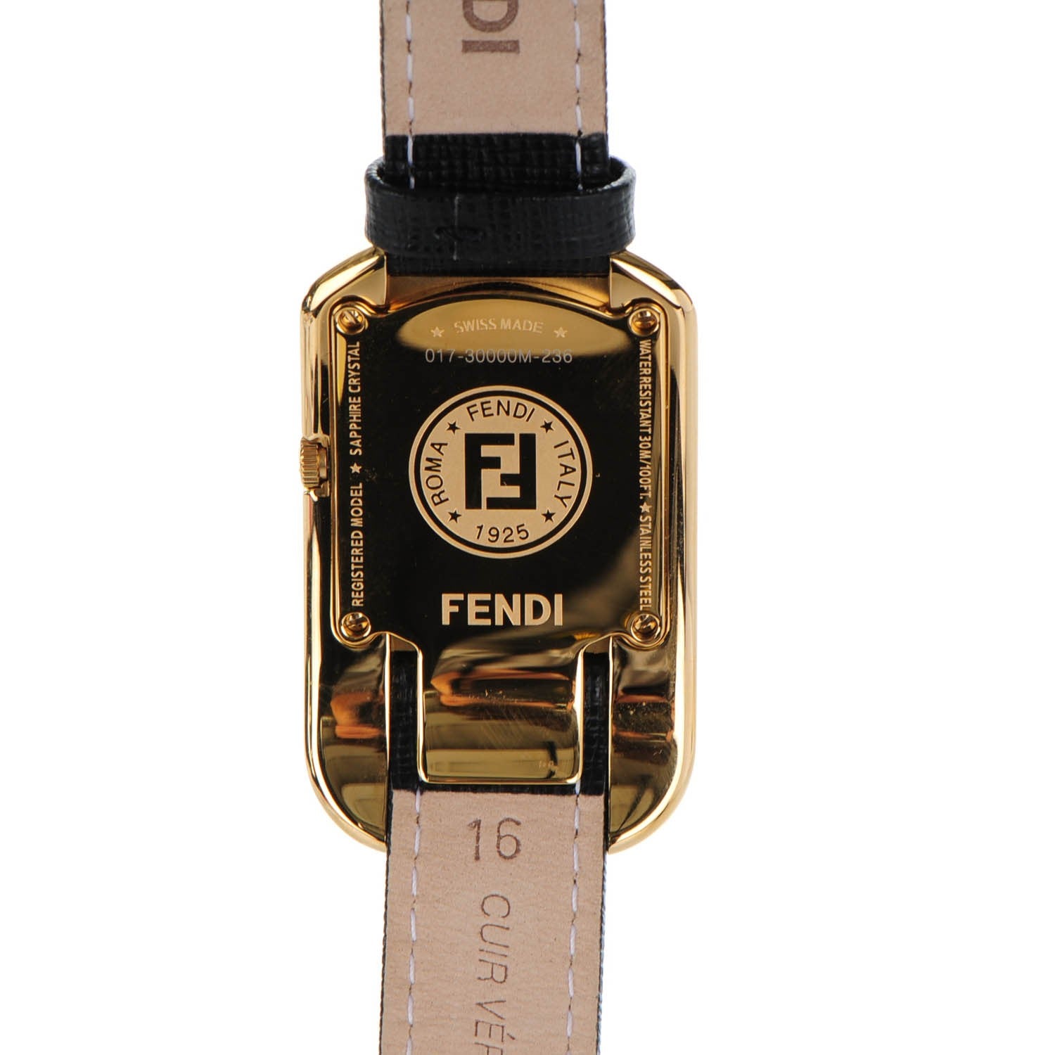 Fendi Stainless Steel Calfskin Diamond Mother of Pearl Enamel 29mm Chameleon Quartz Watch 8 of 10